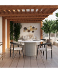 Cayman Dining Armchair Charcoal Teak Wood