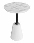 13.25 Inch Outdoor Accent Table White Contemporary Outdoor Side Tables LOOMLAN By Moe's Home