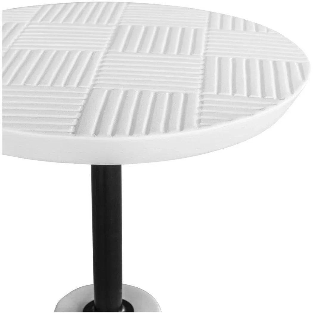 13.25 Inch Outdoor Accent Table White Contemporary Outdoor Side Tables LOOMLAN By Moe&#39;s Home