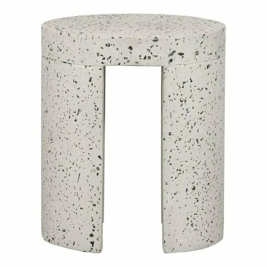15 Inch Outdoor Stool White Contemporary Outdoor Accessories LOOMLAN By Moe&#39;s Home