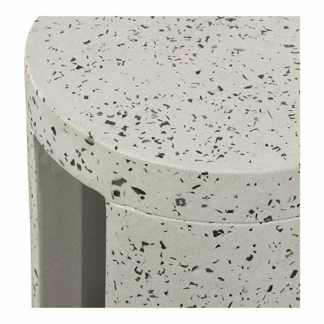 15 Inch Outdoor Stool White Contemporary Outdoor Accessories LOOMLAN By Moe&#39;s Home