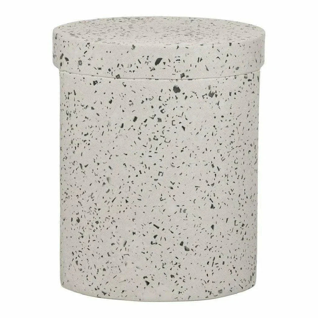 15 Inch Outdoor Stool White Contemporary - LOOMLAN - Moe's Home - Garden Stools