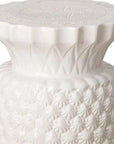 15.5 in. Pineapple White Ceramic Garden Stool - LOOMLAN - Emissary - Garden Stools