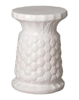 15.5 in. Pineapple White Ceramic Garden Stool - LOOMLAN - Emissary - Garden Stools
