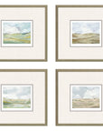 Paragon Afternoon Wood Frame Green Canvas Art 4PC