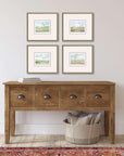 Paragon Afternoon Wood Frame Green Canvas Art 4PC