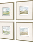 Paragon Afternoon Wood Frame Green Canvas Art 4PC