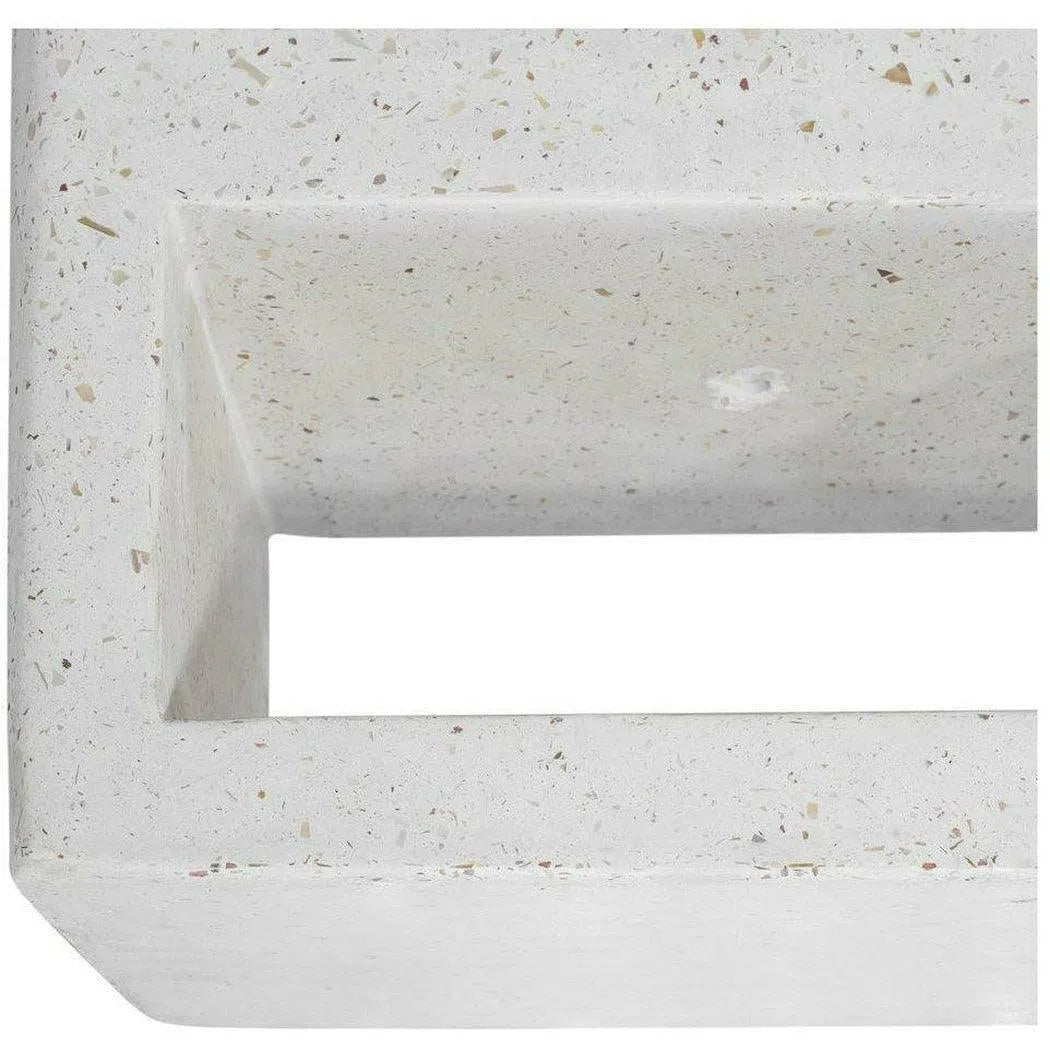 16 Inch Planter Ivory Terrazzo White Contemporary Outdoor Accessories LOOMLAN By Moe&#39;s Home