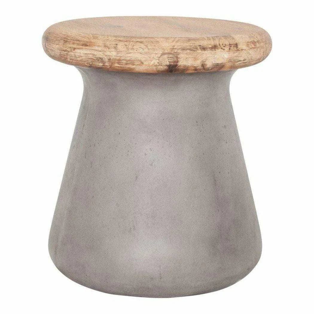 16.5 Inch Outdoor Stool Grey Contemporary Outdoor Accessories LOOMLAN By Moe&#39;s Home