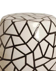 17 in. Ice Ray Black & White Ceramic Garden Stool - LOOMLAN - Emissary - Garden Stools