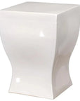 17.5 in. Square Ceramic Garden Stool by Emissary-Garden Stools-Emissary-White-LOOMLAN