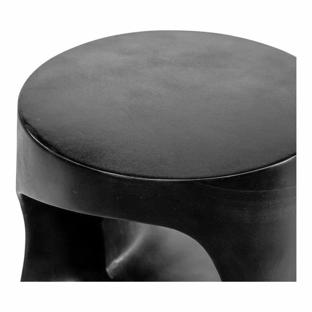 17.75 Inch Outdoor Stool Black Contemporary Outdoor Accessories LOOMLAN By Moe&#39;s Home