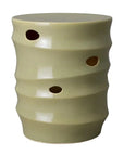 18 in. Caterpillar Green Ceramic Outdoor Garden Stool - LOOMLAN - Emissary - Garden Stools
