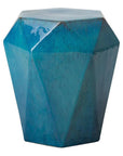 18 in. Hex Facet Ceramic Outdoor Garden Stool - LOOMLAN - Emissary - Garden Stools