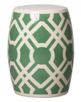 18 in. Labyrinth Ceramic Outdoor Garden Stool - LOOMLAN - Emissary - Garden Stools