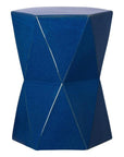 18 in. Matrix Hexagon Ceramic Outdoor Garden Stool - LOOMLAN - Emissary - Garden Stools