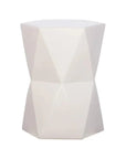 18 in. Matrix Hexagon Ceramic Outdoor Garden Stool - LOOMLAN - Emissary - Garden Stools