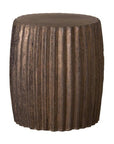18 in. Pleated Ceramic Outdoor Garden Stool - LOOMLAN - Emissary - Garden Stools