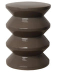 18 in. Accordion Ceramic Outdoor Garden Stool-Garden Stools-Emissary-Gray-LOOMLAN