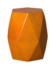 18 in. Brilliant Matrix Ceramic Garden Stool-Outdoor Stools-Emissary-Bright Orange-LOOMLAN