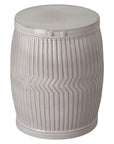 18 in. Dolly Tub Gray Ceramic Outdoor Garden Stool-Garden Stools-Emissary-LOOMLAN