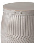 18 in. Dolly Tub Gray Ceramic Garden Stool Outdoor Decor-Outdoor Stools-Emissary-LOOMLAN