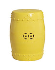 18 in. Drum Ceramic Garden Stool Side Table Outdoor-Outdoor Stools-Emissary-Yellow-LOOMLAN