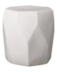 18 in. Facet Ceramic Garden Stool-Garden Stools-Emissary-White-LOOMLAN