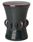 18 in. Jewel Ceramic Outdoor Garden Stool Side Table-Outdoor Stools-Emissary-LOOMLAN