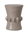 18 in. Jewel Ceramic Outdoor Garden Stool Side Table-Outdoor Stools-Emissary-Light Gray-LOOMLAN