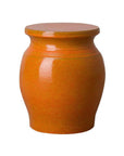 18 in. Koji Ceramic Outdoor Garden Stool Side Table-Garden Stools-Emissary-Bright Orange-LOOMLAN
