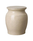 18 in. Koji Ceramic Outdoor Garden Stool Side Table-Garden Stools-Emissary-Cream-LOOMLAN