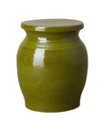 18 in. Koji Ceramic Outdoor Garden Stool Side Table-Garden Stools-Emissary-Green-LOOMLAN