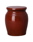 18 in. Koji Ceramic Outdoor Garden Stool Side Table-Garden Stools-Emissary-Tropical Red-LOOMLAN