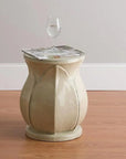 18 in. Lotus Ceramic Outdoor Garden Stool-Garden Stools-Emissary-LOOMLAN