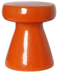 18 in. Mushroom Ceramic Outdoor Garden Stool-Garden Stools-Emissary-Burnt Orange-LOOMLAN