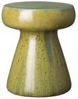 18 in. Mushroom Ceramic Outdoor Garden Stool-Garden Stools-Emissary-Moss-LOOMLAN