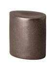 18 in. Oval Ceramic Outdoor Garden Stool-Garden Stools-Emissary-Gunmetal-LOOMLAN