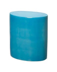 18 in. Oval Ceramic Outdoor Garden Stool-Garden Stools-Emissary-Turquoise-LOOMLAN