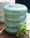 18 in. Torus Ceramic Outdoor Garden Stool-Garden Stools-Emissary-LOOMLAN