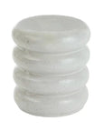 18 in. Torus Ceramic Outdoor Garden Stool-Garden Stools-Emissary-Distressed White-LOOMLAN