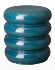 18 in. Torus Ceramic Outdoor Garden Stool-Garden Stools-Emissary-Teal-LOOMLAN