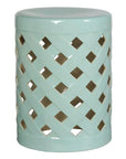 Emissary 19 in. Criss Cross Ceramic Outdoor Garden Stool
