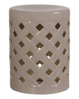 Emissary 19 in. Criss Cross Ceramic Outdoor Garden Stool