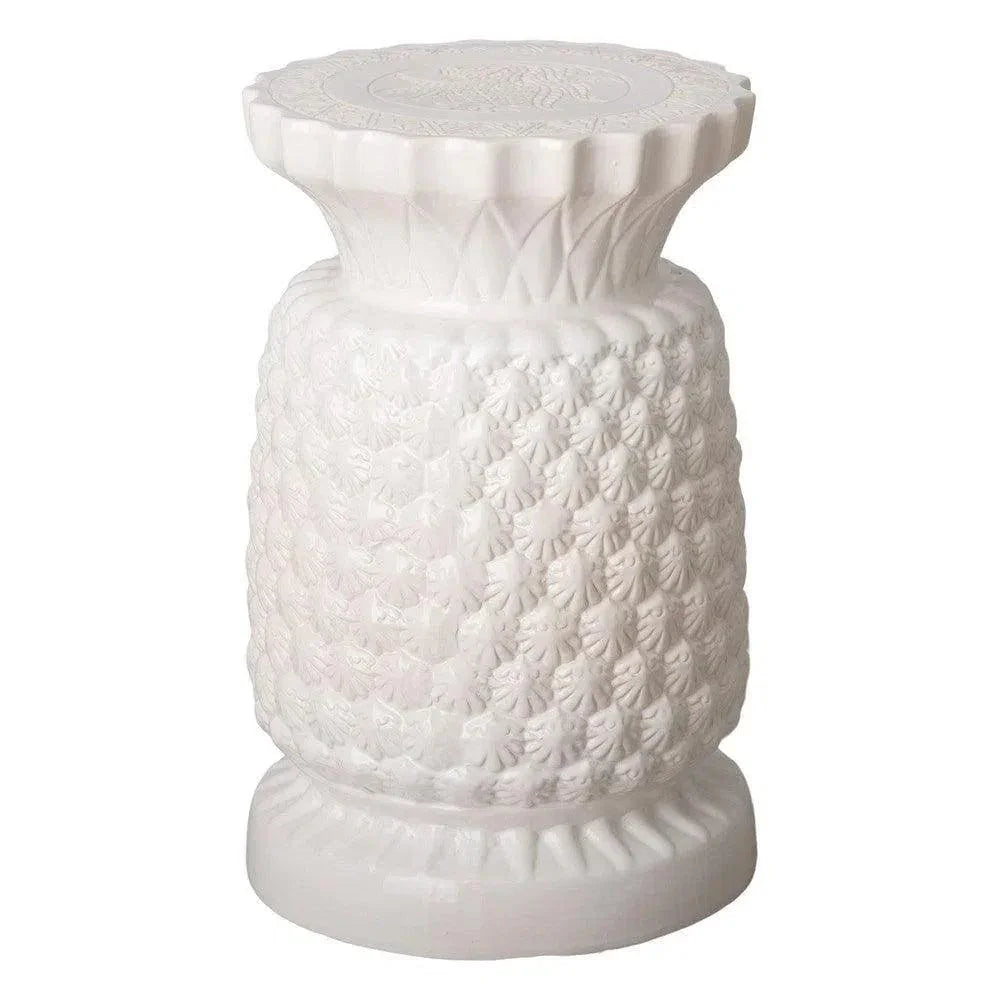 19 in. Large Pineapple Ceramic Outdoor Garden Stool - LOOMLAN - Emissary - Garden Stools