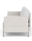 Elements Wicker Outdoor Settee with Loom Arms and Back