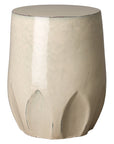 22 in. Large Calyx Ceramic Outdoor Garden Stool-Outdoor Stools-Emissary-Cream-LOOMLAN