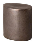22 in. Oval Ceramic Outdoor Garden Stool-Garden Stools-Emissary-Gunmetal-LOOMLAN