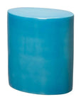 22 in. Oval Ceramic Outdoor Garden Stool-Garden Stools-Emissary-Turquoise-LOOMLAN