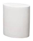 22 in. Oval Ceramic Outdoor Garden Stool-Garden Stools-Emissary-White-LOOMLAN